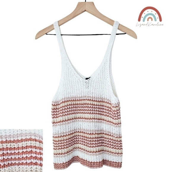 moon & madison Tops - Moon & Maddison Bohemian Crochet Sweater Knit Top